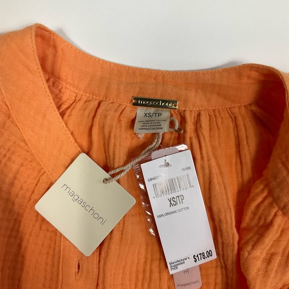 Magaschoni 100% Organic Cotton Mandarin CollarDress XS MSRP $178 - Picture 4 of 10